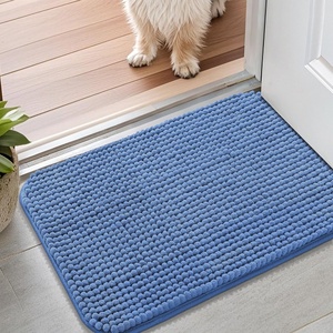 image:imageSmiry Dog Door Mat for Muddy Paws 24x16 Absorbent Microfiber Dirt Trapper Pet Doormat NonSlip Washable Quick Dry Chenille Front Door Mat Entryway Rug for Indoor and Outdoor GreyCornflower Blue