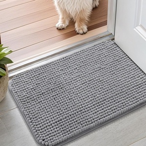 image:imageSmiry Dog Door Mat for Muddy Paws 24x16 Absorbent Microfiber Dirt Trapper Pet Doormat NonSlip Washable Quick Dry Chenille Front Door Mat Entryway Rug for Indoor and Outdoor GreyGrey