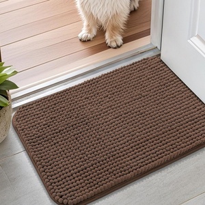 image:imageSmiry Dog Door Mat for Muddy Paws 24x16 Absorbent Microfiber Dirt Trapper Pet Doormat NonSlip Washable Quick Dry Chenille Front Door Mat Entryway Rug for Indoor and Outdoor GreyCoffee