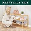 image:imageSmiry Bamboo Shoe Rack 3 Tier Free Standing Wooden Shoe Organizer Stackable Wood Shoe Storage Shelf for Closet Entryway 5 Horizontal Slats 268x11x183 NaturalNatural