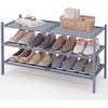 image:imageSmiry Bamboo Shoe Rack 3 Tier Free Standing Wooden Shoe Organizer Stackable Wood Shoe Storage Shelf for Closet Entryway 5 Horizontal Slats 268x11x183 NaturalGrey