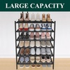 image:imageSmiry Bamboo Shoe Rack 3 Tier Free Standing Wooden Shoe Organizer Stackable Wood Shoe Storage Shelf for Closet Entryway 5 Horizontal Slats 268x11x183 NaturalBlack