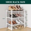 image:imageSmiry Bamboo Shoe Rack 3 Tier Free Standing Wooden Shoe Organizer Stackable Wood Shoe Storage Shelf for Closet Entryway 5 Horizontal Slats 268x11x183 NaturalWhite