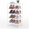 image:imageSmiry Bamboo Shoe Rack 3 Tier Free Standing Wooden Shoe Organizer Stackable Wood Shoe Storage Shelf for Closet Entryway 5 Horizontal Slats 268x11x183 NaturalWhite