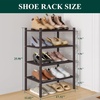 image:imageSmiry Bamboo Shoe Rack 3 Tier Free Standing Wooden Shoe Organizer Stackable Wood Shoe Storage Shelf for Closet Entryway 5 Horizontal Slats 268x11x183 NaturalBrown