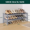 image:imageSmiry Bamboo Shoe Rack 3 Tier Free Standing Wooden Shoe Organizer Stackable Wood Shoe Storage Shelf for Closet Entryway 5 Horizontal Slats 268x11x183 NaturalGrey