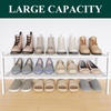 image:imageSmiry Bamboo Shoe Rack 3 Tier Free Standing Wooden Shoe Organizer Stackable Wood Shoe Storage Shelf for Closet Entryway 5 Horizontal Slats 268x11x183 NaturalWhite