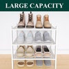 image:imageSmiry Bamboo Shoe Rack 3 Tier Free Standing Wooden Shoe Organizer Stackable Wood Shoe Storage Shelf for Closet Entryway 5 Horizontal Slats 268x11x183 NaturalWhite