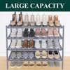 image:imageSmiry Bamboo Shoe Rack 3 Tier Free Standing Wooden Shoe Organizer Stackable Wood Shoe Storage Shelf for Closet Entryway 5 Horizontal Slats 268x11x183 NaturalGrey