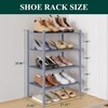 image:imageSmiry Bamboo Shoe Rack 3 Tier Free Standing Wooden Shoe Organizer Stackable Wood Shoe Storage Shelf for Closet Entryway 5 Horizontal Slats 268x11x183 NaturalGrey