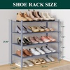 image:imageSmiry Bamboo Shoe Rack 3 Tier Free Standing Wooden Shoe Organizer Stackable Wood Shoe Storage Shelf for Closet Entryway 5 Horizontal Slats 268x11x183 NaturalGrey