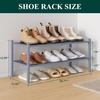 image:imageSmiry Bamboo Shoe Rack 3 Tier Free Standing Wooden Shoe Organizer Stackable Wood Shoe Storage Shelf for Closet Entryway 5 Horizontal Slats 268x11x183 NaturalGrey