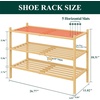 image:imageSmiry Bamboo Shoe Rack 3 Tier Free Standing Wooden Shoe Organizer Stackable Wood Shoe Storage Shelf for Closet Entryway 5 Horizontal Slats 268x11x183 NaturalNatural
