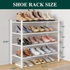 image:imageSmiry Bamboo Shoe Rack 3 Tier Free Standing Wooden Shoe Organizer Stackable Wood Shoe Storage Shelf for Closet Entryway 5 Horizontal Slats 268x11x183 NaturalWhite