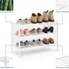 image:imageSmiry Bamboo Shoe Rack 3 Tier Free Standing Wooden Shoe Organizer Stackable Wood Shoe Storage Shelf for Closet Entryway 5 Horizontal Slats 268x11x183 NaturalWhite
