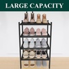image:imageSmiry Bamboo Shoe Rack 3 Tier Free Standing Wooden Shoe Organizer Stackable Wood Shoe Storage Shelf for Closet Entryway 5 Horizontal Slats 268x11x183 NaturalBlack