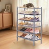 image:imageSmiry Bamboo Shoe Rack 3 Tier Free Standing Wooden Shoe Organizer Stackable Wood Shoe Storage Shelf for Closet Entryway 5 Horizontal Slats 268x11x183 NaturalGrey