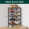image:imageSmiry Bamboo Shoe Rack 3 Tier Free Standing Wooden Shoe Organizer Stackable Wood Shoe Storage Shelf for Closet Entryway 5 Horizontal Slats 268x11x183 NaturalBlack