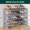 image:imageSmiry Bamboo Shoe Rack 3 Tier Free Standing Wooden Shoe Organizer Stackable Wood Shoe Storage Shelf for Closet Entryway 5 Horizontal Slats 268x11x183 NaturalGrey