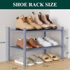 image:imageSmiry Bamboo Shoe Rack 3 Tier Free Standing Wooden Shoe Organizer Stackable Wood Shoe Storage Shelf for Closet Entryway 5 Horizontal Slats 268x11x183 NaturalGrey