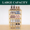image:imageSmiry Bamboo Shoe Rack 3 Tier Free Standing Wooden Shoe Organizer Stackable Wood Shoe Storage Shelf for Closet Entryway 5 Horizontal Slats 268x11x183 NaturalNatural