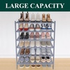 image:imageSmiry Bamboo Shoe Rack 3 Tier Free Standing Wooden Shoe Organizer Stackable Wood Shoe Storage Shelf for Closet Entryway 5 Horizontal Slats 268x11x183 NaturalGrey