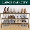 image:imageSmiry Bamboo Shoe Rack 3 Tier Free Standing Wooden Shoe Organizer Stackable Wood Shoe Storage Shelf for Closet Entryway 5 Horizontal Slats 268x11x183 NaturalWalnut