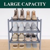 image:imageSmiry Bamboo Shoe Rack 3 Tier Free Standing Wooden Shoe Organizer Stackable Wood Shoe Storage Shelf for Closet Entryway 5 Horizontal Slats 268x11x183 NaturalGrey