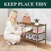 image:imageSmiry Bamboo Shoe Rack 3 Tier Free Standing Wooden Shoe Organizer Stackable Wood Shoe Storage Shelf for Closet Entryway 5 Horizontal Slats 268x11x183 NaturalWalnut