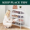 image:imageSmiry Bamboo Shoe Rack 3 Tier Free Standing Wooden Shoe Organizer Stackable Wood Shoe Storage Shelf for Closet Entryway 5 Horizontal Slats 268x11x183 NaturalWhite
