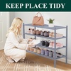 image:imageSmiry Bamboo Shoe Rack 3 Tier Free Standing Wooden Shoe Organizer Stackable Wood Shoe Storage Shelf for Closet Entryway 5 Horizontal Slats 268x11x183 NaturalGrey
