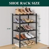 image:imageSmiry Bamboo Shoe Rack 3 Tier Free Standing Wooden Shoe Organizer Stackable Wood Shoe Storage Shelf for Closet Entryway 5 Horizontal Slats 268x11x183 NaturalBlack
