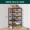 image:imageSmiry Bamboo Shoe Rack 3 Tier Free Standing Wooden Shoe Organizer Stackable Wood Shoe Storage Shelf for Closet Entryway 5 Horizontal Slats 268x11x183 NaturalBrown