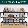 image:imageSmiry Bamboo Shoe Rack 3 Tier Free Standing Wooden Shoe Organizer Stackable Wood Shoe Storage Shelf for Closet Entryway 5 Horizontal Slats 268x11x183 NaturalBlack