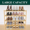 image:imageSmiry Bamboo Shoe Rack 3 Tier Free Standing Wooden Shoe Organizer Stackable Wood Shoe Storage Shelf for Closet Entryway 5 Horizontal Slats 268x11x183 NaturalNatural