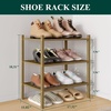 image:imageSmiry Bamboo Shoe Rack 3 Tier Free Standing Wooden Shoe Organizer Stackable Wood Shoe Storage Shelf for Closet Entryway 5 Horizontal Slats 268x11x183 NaturalWalnut