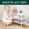 image:imageSmiry Bamboo Shoe Rack 3 Tier Free Standing Wooden Shoe Organizer Stackable Wood Shoe Storage Shelf for Closet Entryway 5 Horizontal Slats 268x11x183 NaturalWhite