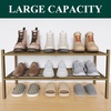 image:imageSmiry Bamboo Shoe Rack 3 Tier Free Standing Wooden Shoe Organizer Stackable Wood Shoe Storage Shelf for Closet Entryway 5 Horizontal Slats 268x11x183 NaturalWalnut
