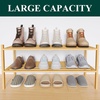 image:imageSmiry Bamboo Shoe Rack 3 Tier Free Standing Wooden Shoe Organizer Stackable Wood Shoe Storage Shelf for Closet Entryway 5 Horizontal Slats 268x11x183 NaturalNatural