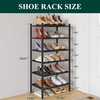 image:imageSmiry Bamboo Shoe Rack 3 Tier Free Standing Wooden Shoe Organizer Stackable Wood Shoe Storage Shelf for Closet Entryway 5 Horizontal Slats 268x11x183 NaturalBlack
