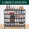 image:imageSmiry Bamboo Shoe Rack 3 Tier Free Standing Wooden Shoe Organizer Stackable Wood Shoe Storage Shelf for Closet Entryway 5 Horizontal Slats 268x11x183 NaturalBlack