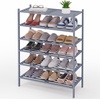 image:imageSmiry Bamboo Shoe Rack 3 Tier Free Standing Wooden Shoe Organizer Stackable Wood Shoe Storage Shelf for Closet Entryway 5 Horizontal Slats 268x11x183 NaturalGrey