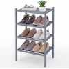 image:imageSmiry Bamboo Shoe Rack 3 Tier Free Standing Wooden Shoe Organizer Stackable Wood Shoe Storage Shelf for Closet Entryway 5 Horizontal Slats 268x11x183 NaturalGrey