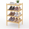 image:imageSmiry Bamboo Shoe Rack 3 Tier Free Standing Wooden Shoe Organizer Stackable Wood Shoe Storage Shelf for Closet Entryway 5 Horizontal Slats 268x11x183 NaturalNatural