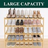 image:imageSmiry Bamboo Shoe Rack 3 Tier Free Standing Wooden Shoe Organizer Stackable Wood Shoe Storage Shelf for Closet Entryway 5 Horizontal Slats 268x11x183 NaturalNatural