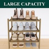 image:imageSmiry Bamboo Shoe Rack 3 Tier Free Standing Wooden Shoe Organizer Stackable Wood Shoe Storage Shelf for Closet Entryway 5 Horizontal Slats 268x11x183 NaturalWalnut