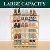 image:imageSmiry Bamboo Shoe Rack 3 Tier Free Standing Wooden Shoe Organizer Stackable Wood Shoe Storage Shelf for Closet Entryway 5 Horizontal Slats 268x11x183 NaturalNatural