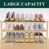 image:imageSmiry Bamboo Shoe Rack 3 Tier Free Standing Wooden Shoe Organizer Stackable Wood Shoe Storage Shelf for Closet Entryway 5 Horizontal Slats 268x11x183 NaturalNatural