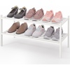 image:imageSmiry Bamboo Shoe Rack 3 Tier Free Standing Wooden Shoe Organizer Stackable Wood Shoe Storage Shelf for Closet Entryway 5 Horizontal Slats 268x11x183 NaturalWhite