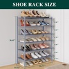image:imageSmiry Bamboo Shoe Rack 3 Tier Free Standing Wooden Shoe Organizer Stackable Wood Shoe Storage Shelf for Closet Entryway 5 Horizontal Slats 268x11x183 NaturalGrey